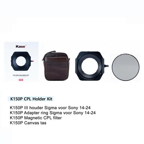 Kase K150P III Sigma 14-24 CPL KIT Sony Mount holder+CPL+bag