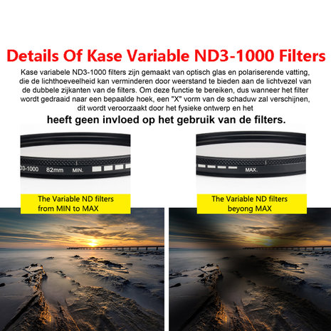 Kase Variable ND3-1000 82 mm (pas de version en forme de X)